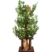 OEM Kratzbaum mit Blättern, 4 Ebenen, 3 Säulen, 160 cm, braun