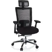Dripio Bürostuhl Netzstoff schwarz ergonomisch mit Kopfstütze