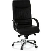 Dripio Bürostuhl XXL F 400, echtes Leder, bis 150 kg, schwarz
