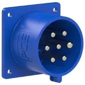 Pce 627-9f7v CEE-Anbaugerätestecker gerade (75x75mm) 32A 7p 9h IP44/IP54 6279f7v