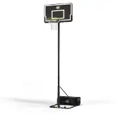 Exit NovaStar Basketballkorb für Kinder mit Ständer, mitwachsend in 10 Höhen von 125 bis 305 cm, mobil auf Rädern, mit Ring und Netz