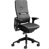 Dripio Ergonomischer Bürostuhl, höhenverstellbar, Leder schwarz