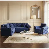 Xl Moebel Gmbh Stilvolles Ecksofa Karo-Bezug Blau Goldfarbenen Beinen Modern
