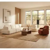 Xl Moebel Gmbh Stilvolles Modulares Ecksofa Bouclé-Bezug Geschwungenen Weichen Form