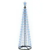 Syfax LED-Kegelbaum 180 cm 250 LEDs Blau Stahl Weiß