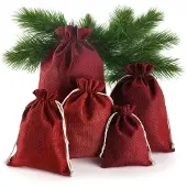 OEM 15 Jutesäckchen Adventskalender Rot 17x23 cm