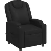 Syfax Massagesessel mit Liegefunktion Schwarz 75 x 95 x 106 cm Stoff