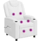 vidaXL Massagesessel mit Liegefunktion Weiß 75 x 95 x 106 cm Stoff