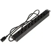 Delta 19-Zoll-Rack-Steckdosenleiste, 1 HE, 8 Steckdosen, IEC C14, 2500 W