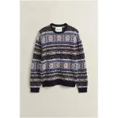 Gant für Herren. 8050327 Fair-Isle-Pullover blau (S), Lässig, Wolle, Klassisch, Marine