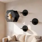 Dripio Katzenkletterwand-Set aus Holz, 3-stufig, mit Katzenbett und Klettertreppen