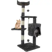 Dripio Kratzbaum für Katzen, 3 Ebenen, 40x40x112 cm, grau