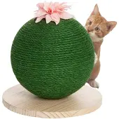 Dripio Kratzbaum für Katzen, rund, grün, mit Hanfseil, interaktive Blume
