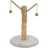 Dripio Kratzbaum, echter Baumstamm, Holz/Plüsch/Sisal, braun/weiß, 80x45x45 cm