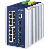 Planet IP30 Industrial L3 16-Port, Managed, L3, Gigabit Ethernet (10/100/1000), Vollduplex, Wandmontage