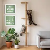 Dripio Wand-Kratzbaum, höhenverstellbar bis 206 cm, Naturholz