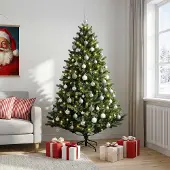 Syfax Künstlicher Weihnachtsbaum mit Kugel 210 cm 300 LEDs