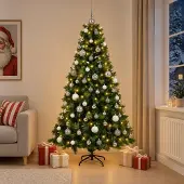 Syfax Künstlicher Weihnachtsbaum mit Weihnachtskugel 180 cm 300 LEDs