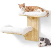 Dripio Katzenkletterwand 40,6 cm, 2 Ebenen, Massivholz, Plüsch