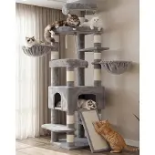 Merkloos Kratzbaum Katzenkratzbaum Kratzmöbel - Hellgrau - Modell HCT063W