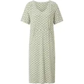 Inspirationen Sommerkleid WITT "Jersey-Kleid Jerseykleid in Schlupfform, bedruckt", Damen, Gr. 40, N-Gr, grün (pistazie, khaki, bedruckt), Modisch, V-Ausschnitt, Kleider Sommerkleid