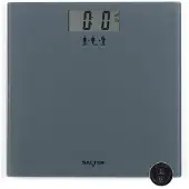 Salter Personenwaage mit Tara-Funktion, Badezimmerwaage mit LCD-Display, Ideal für Babywaage, Einfaches Ablesen, Präzise Messungen, Körpergewicht, Gesundheitswaage, Für die Familie, Max.180 kg Grau