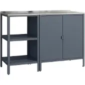 Casa.pro Outdoorset 'Bolognano' Standregal und Schrank Stahl Dunkelgrau, matt