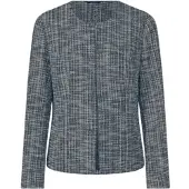 Witt Blusenblazer "Bouclé-Blazer Bouclé-Blazer mit Effektgarn", Damen, Gr. 36, schwarz-weiß (marine, meliert), Bouclé, , Elegant, Rundhals, Blazer Blusenblazer