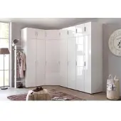 Wimex Drehtürenschrank "Malta", weiß (weiß, hochglanz weiß), B:45cm H:185cm T:54cm, Schränke, Drehtürenschrank, mit Hochglanz-Front