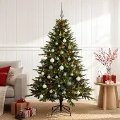 Syfax Künstlicher Weihnachtsbaum mit Weihnachtskugel 150 cm 150 LEDs