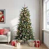 Syfax Künstlicher klappbarer Weihnachtsbaum 240 cm 300 LEDs