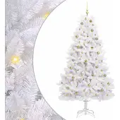 Syfax Künstlicher klappbarer Weihnachtsbaum Weiß 210 cm PVC und Stahl