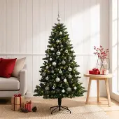 Syfax Künstlicher Weihnachtsbaum mit Kugel 150 cm 150 LEDs