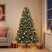 Syfax Künstlicher Weihnachtsbaum mit Weihnachtskugel 180 cm 300 LEDs