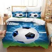 Merkloos Omgoods – Bettwäsche-Set mit Fußballmotiv für Kinder und Jugendliche