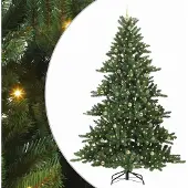 Syfax Künstlicher klappbarer Weihnachtsbaum Grün 240 cm PVC und Stahl