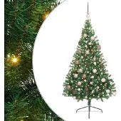 vidaXL Künstlicher vorbeleuchteter Weihnachtsbaum Grün 180 cm PVC