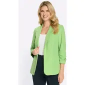 Sieh an! Blusenblazer SIEH AN "Blazer Blazer mit 3/4-Ärmeln", Damen, Gr. 40, grün (reseda), Elegant, Blazer Blusenblazer