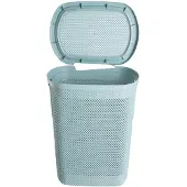 Keeeper Wäschebox "arne, Wäschetonne, 47,5 x 36 x 57,5 cm, 58 l", blau (nordic blau), B:36cm H:57,5cm T:47,5cm, Kunststoff, Wäschesammler, Wäschebox, luftdurchlässiges Dekor