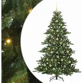 Syfax Künstlicher klappbarer Weihnachtsbaum Grün 210 cm PVC und Stahl