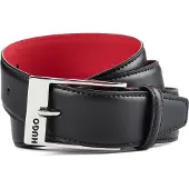 HUGO für Herren. 50541174 Specchio-Gürtel schwarz (100 cm), Lässig, Leder
