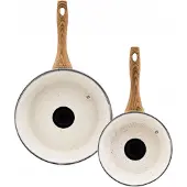 Ambition Nature Pfannenset 20/28 cm Induktion Antihaft Cremefarben