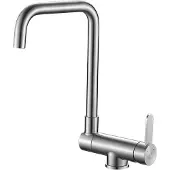 Laveo Design Spültischarmatur stehend mit L-Auslauf Stahl