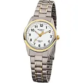 Regent Damenuhr F-428 Quarzuhr mit Titan-Armband grau silber gold D3URF428