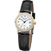 Regent Damenuhr F-828 Quarz-Uhr mit Leder-Armband schwarz D3URF828