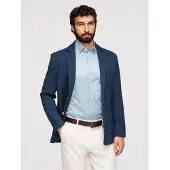 OMBRE SLIM-Sakko für Herren aus Strick mit subtiler Struktur denimblau L