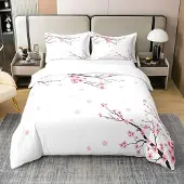 OEM Bettwäsche-Set Kirschblüten 100% Baumwolle 200x200 cm 3-teilig