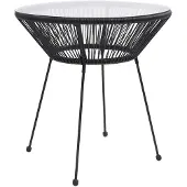 Merkloos Runder Gartentisch mit Glasplatte, Durchmesser 70 cm