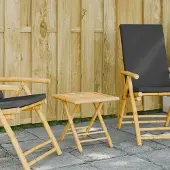 Merkloos Faltbarer Bambus-Gartentisch für den Außenbereich