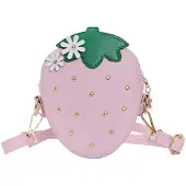 Merkloos Mini Schultertasche für Mädchen mit Erdbeer-Design